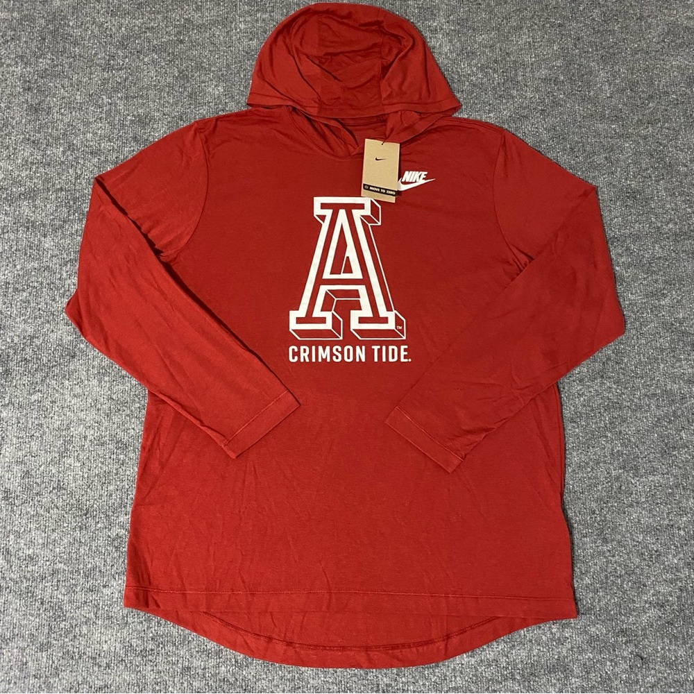 Nike Alabama Crimson Tide Mens Large Primary Logo Lightweight Hoodie NWT